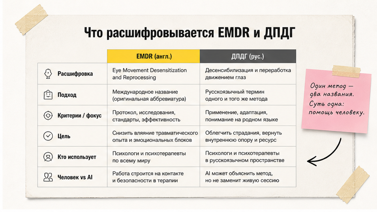 Иллюстрация: Что расшифровывается EMDR и ДПДГ