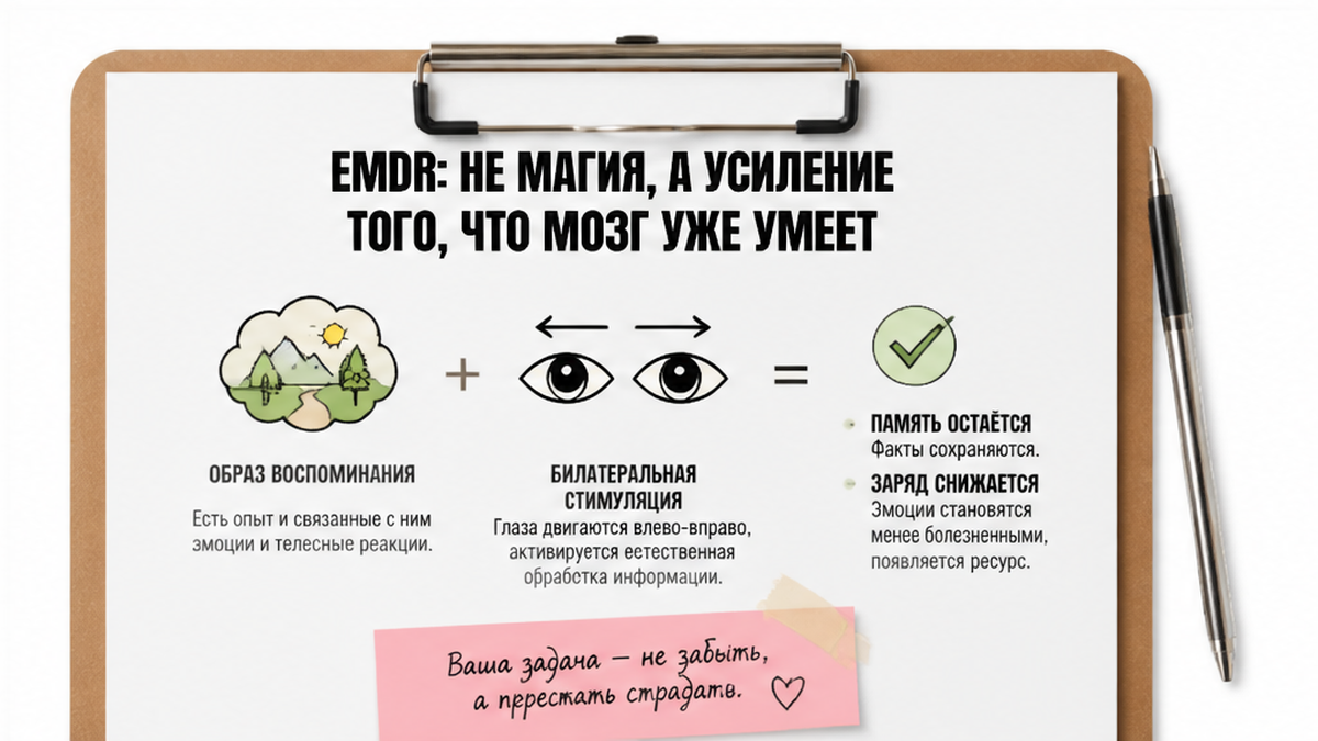 EMDR: билатеральная стимуляция и снижение заряда воспоминания