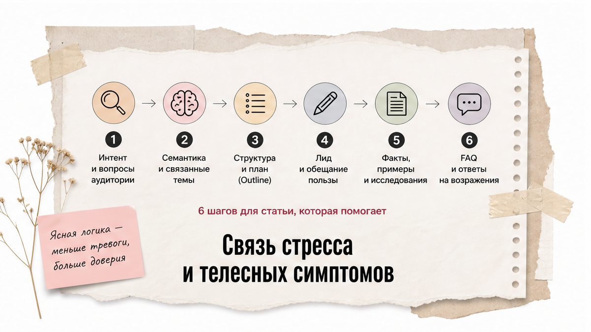 Иллюстрация: Связь стресса и телесных симптомов