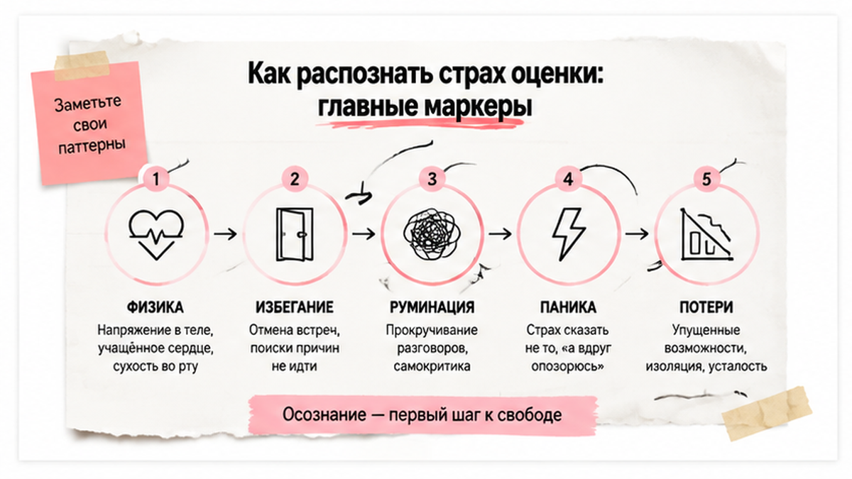 Схема маркеров социальной тревоги и страха оценки