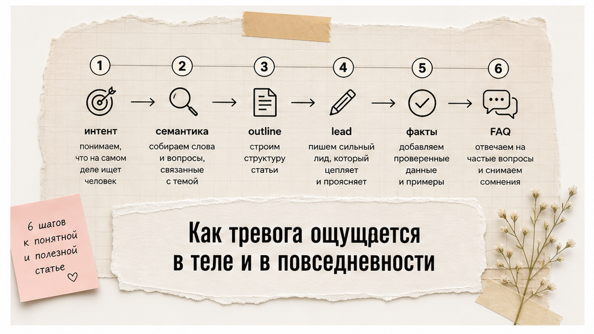 Иллюстрация: Как тревога ощущается в теле и в повседневности